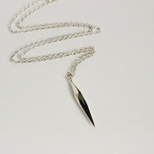 Load image into Gallery viewer, Sterling silver long statement necklace. Spike drop necklace. Best silver jewelry in San Francisco.
