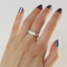 Load image into Gallery viewer, sterling silver statement ring on hand. where to buy sustainable jewelry.
