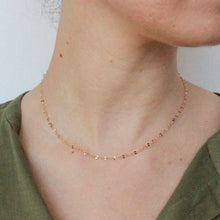 Load image into Gallery viewer, 14k gold sparkle chain layering necklace on figure
