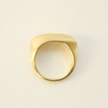 Load image into Gallery viewer, 14k gold statement ring on white background. Prounis gold rings. Where to buy ethical find jewelry.
