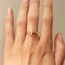 Load image into Gallery viewer, Womens sunstone and 14k solid gold vow ring on figure. best place to buy jewelry reddit
