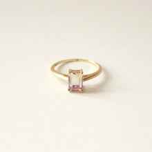 Load image into Gallery viewer, 14k yellow gold ametrine emerald cut solitaire vow ring
