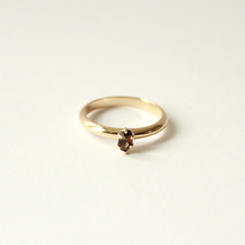 andalusite vow ring set in 14k yellow gold. best place to buy jewelry reddit